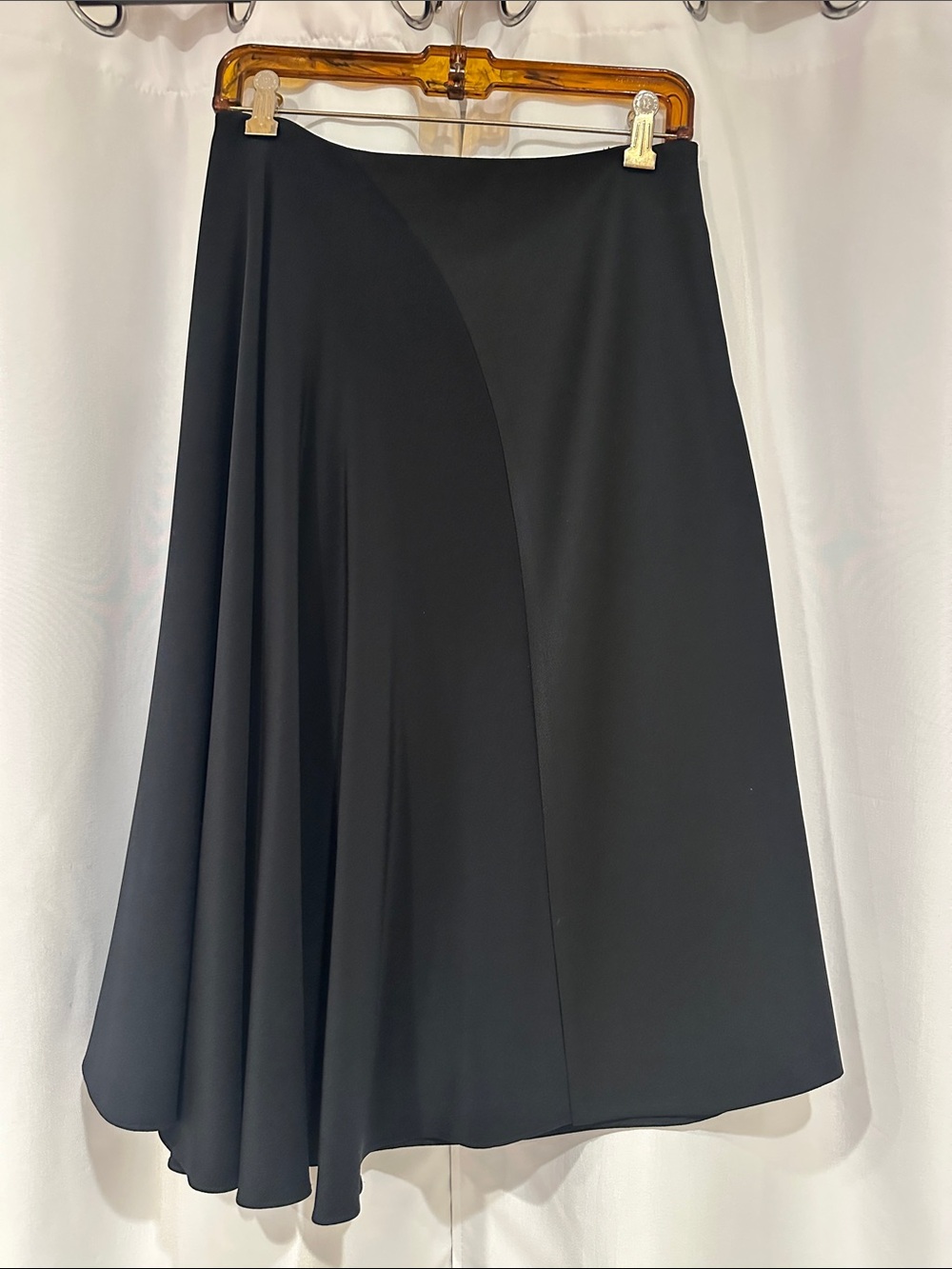 3.1 Phillip Lim Black A-Line Midi Skirt with Draped Panel